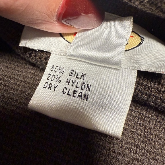 Talbots Womens Silk Blend Brown Knit‎ Blazer Jacket XL Hidden Button Front - Picture 5 of 5